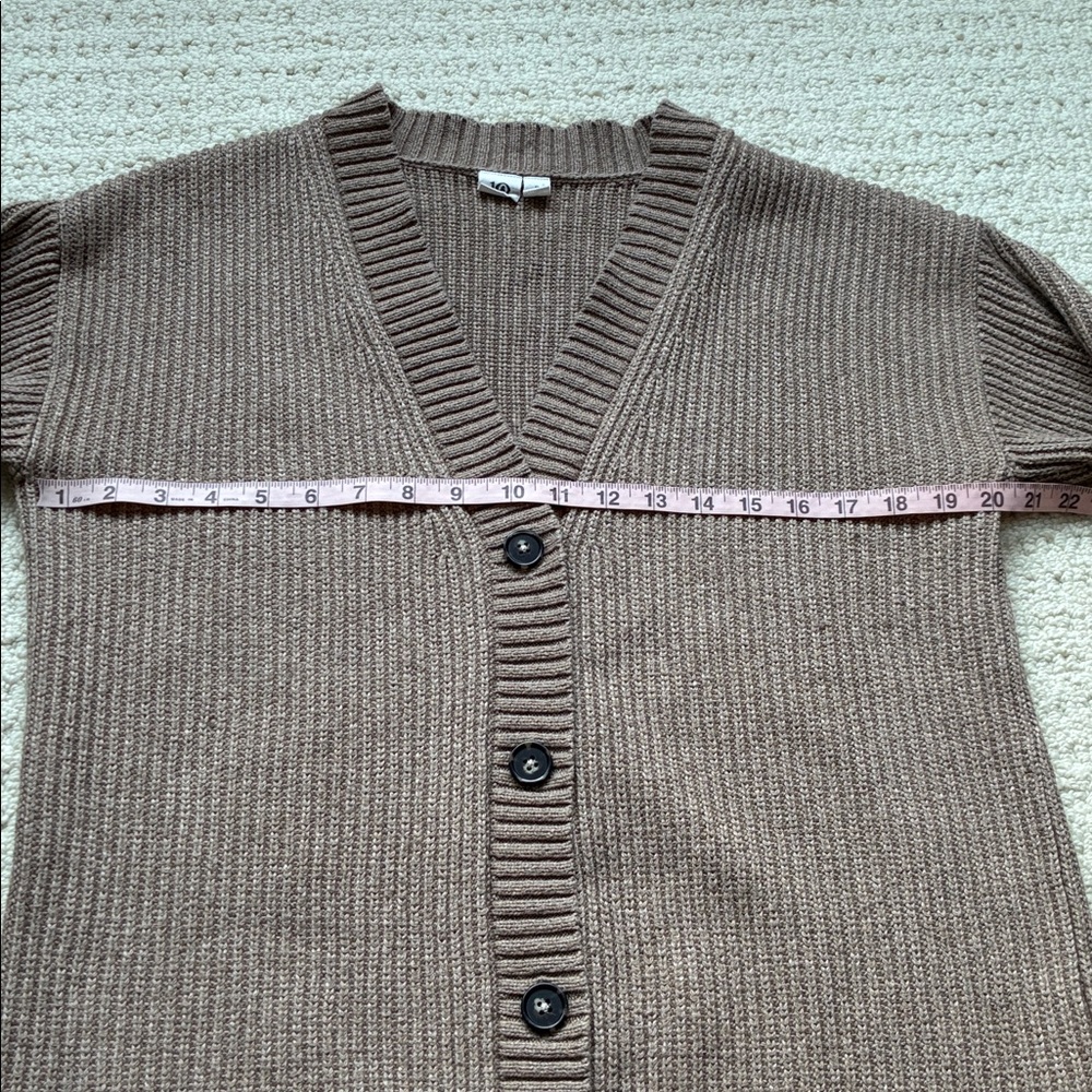 Tentree Women’s Long Wool Cotton Cardigan Sweater in Dark Elwood Heather Small - Picture 10 of 13